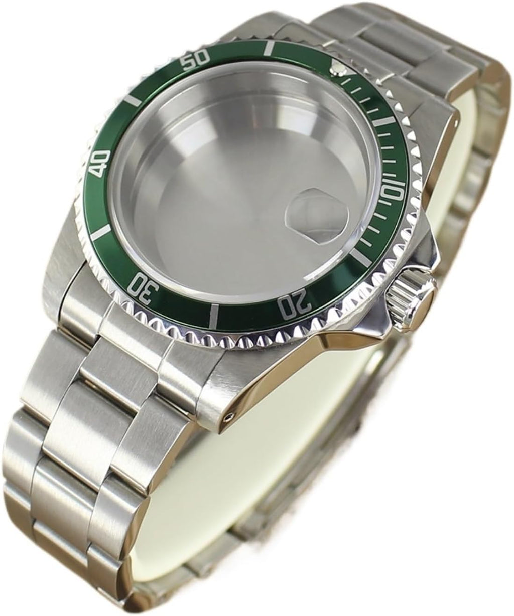 38MM Watch Cases Sapphire Glass Compatible For NH35 NH36 4R36 NH38 NH70 Uni-directional Bezel Watch Accessories