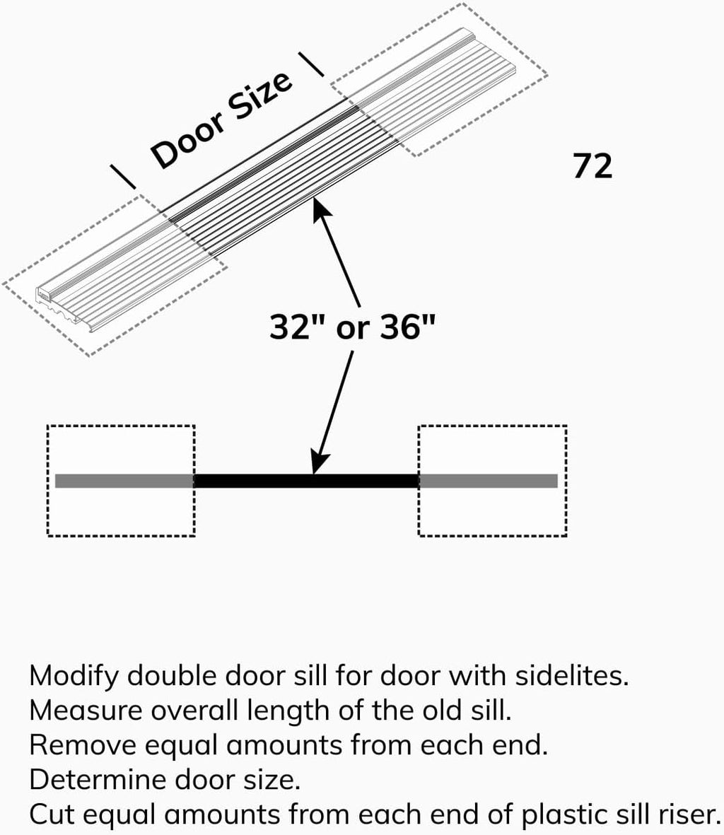 Inswing Threshold 5 5/8 inch Wide Oloadoors Aluminum Composite Sill Inswing 72 inch Long with Composite Cap and Composite Base for Exterior Front Door. Patina Finish (Patina-72)