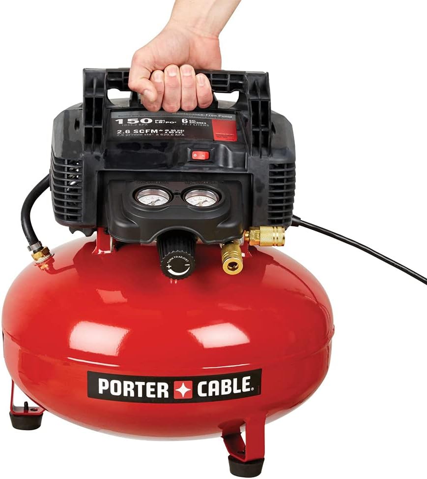 PORTER-CABLE Portable Pancake Air Compressor PXCM2002.COM | 6 Gallon, 150 Max PSI