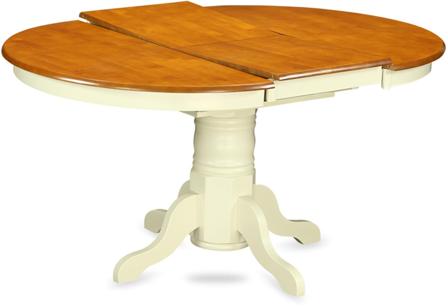 East West Furniture AVT-OAK-TP Avon Modern Kitchen Table - an Oval Dining Table Top with Butterfly Leaf & Pedestal Base, 42x60 Inch, Oak