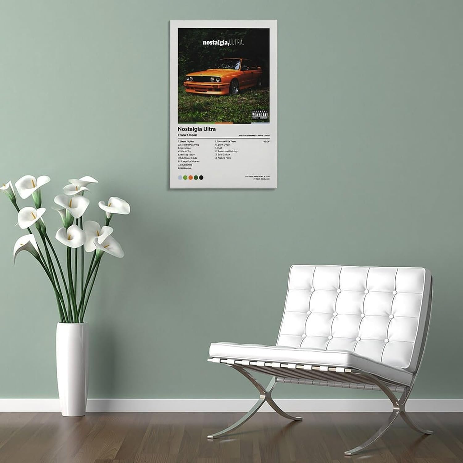 ZANLIART Frank Ocean - Nostalgia Ultra Album Cover Canvas Print Music Poster for Room Aesthetic Frame:16x24inch(40x60cm)