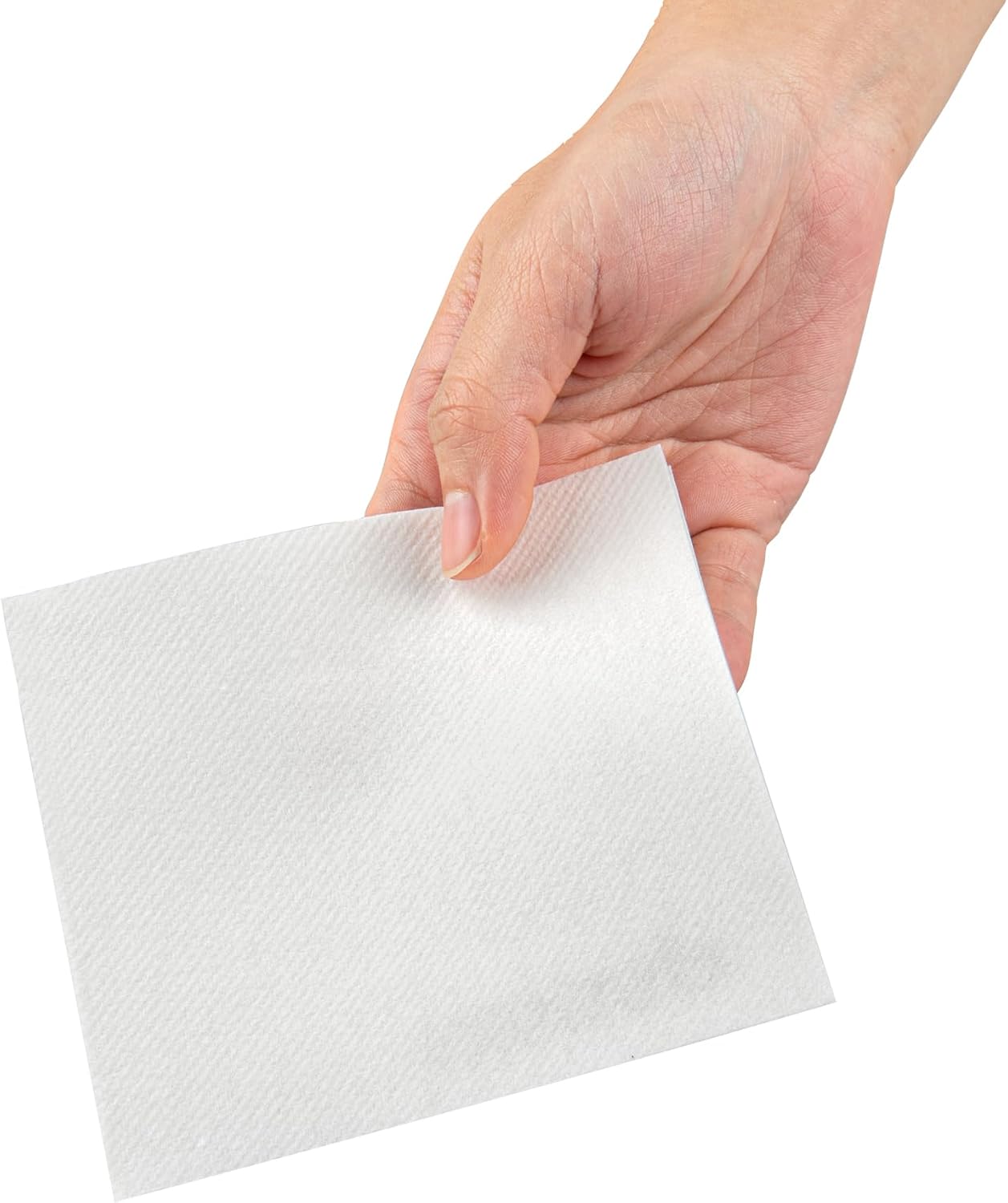 Restaurantware Luxenap 9.5 X 9.5 Inch Linen-Feel Cocktail Napkins 1600 Paper Napkins - ¼ Fold Air-Laid White Paper Table Napkins Disposable For Kitchens And Tables