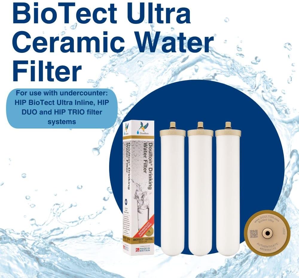 Doulton ¦ W9123050 ¦ 10' Biotect Ultra ¦ Authentic Drinking Water Ceramic Replacement Candle Element Filter ¦ 2504 ¦ White ¦ NSF Certified ¦ M12 Thread ¦