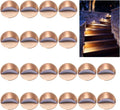 FVTLED LED Deck Lights Kit, Pack of 20 Low Voltage Step Stair Lights Φ1.97 Outdoor Garden Yard Recessed Landscape Pathway Warm White LED Deck Lighting, Bronze
