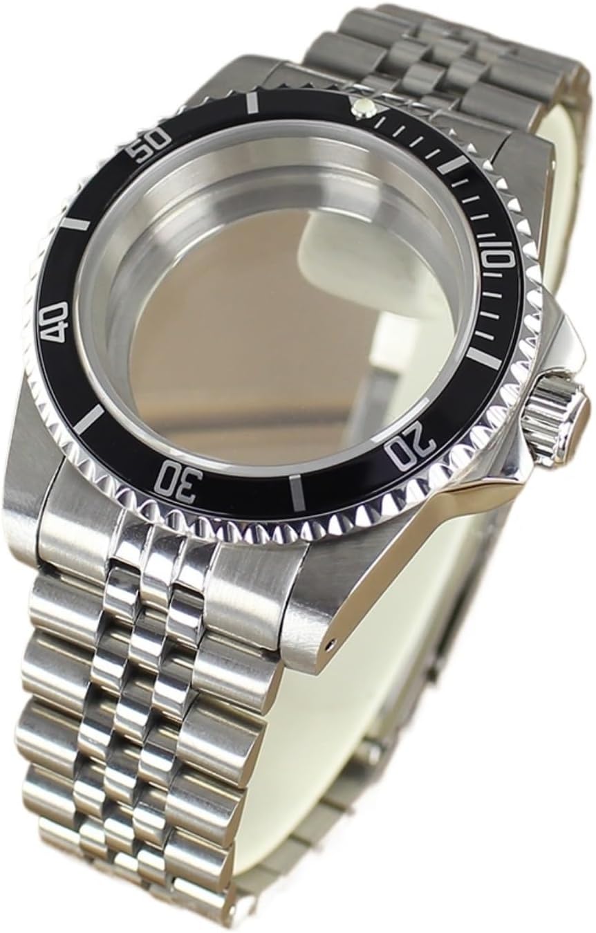 38MM Watch Cases Sapphire Glass Compatible For NH35 NH36 4R36 NH38 NH70 Uni-directional Bezel Watch Accessories