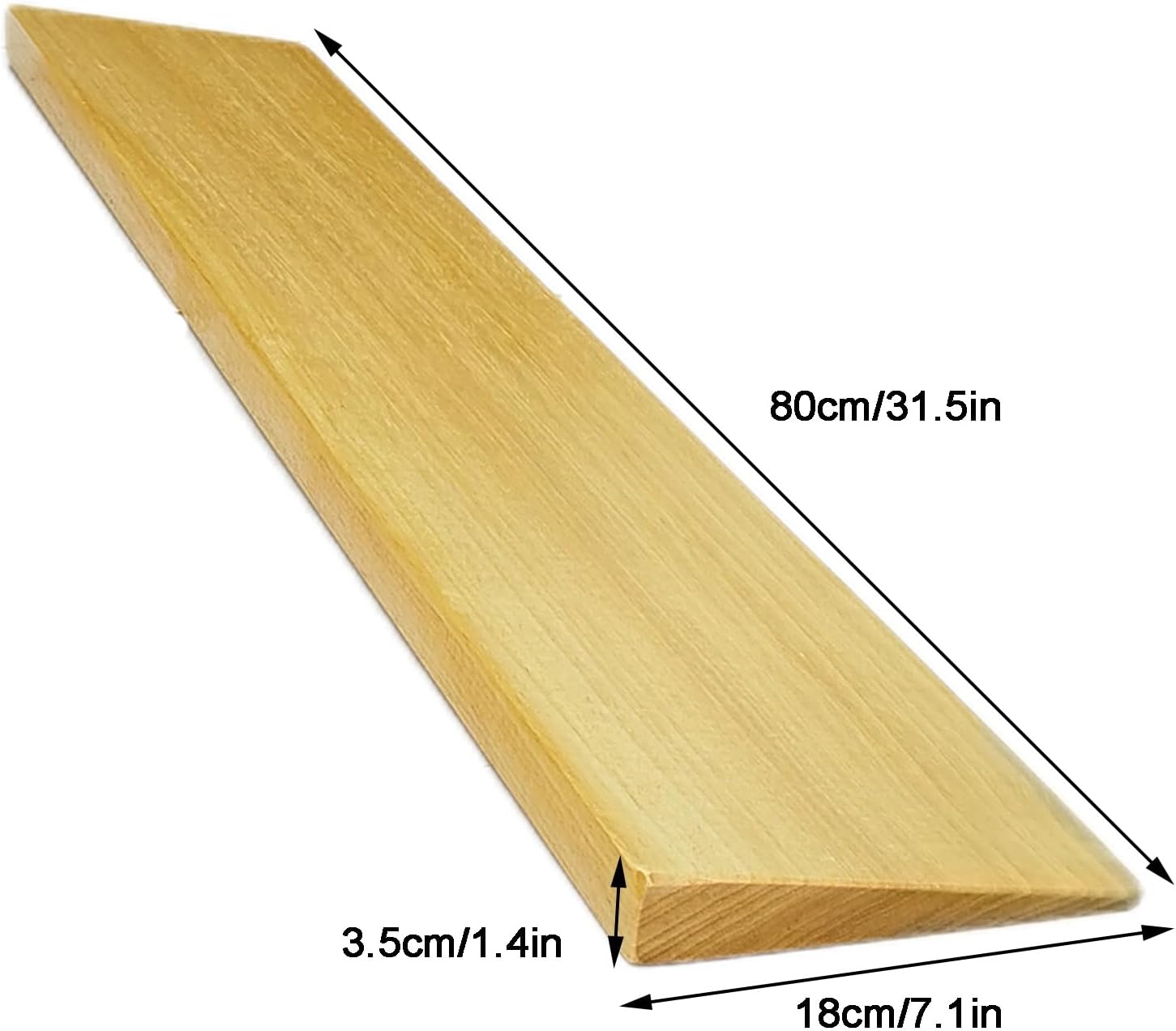 Wooden Threshold Ramp, Wheelchair Ramp, 1100 lbs Capacity, for Sweeping Robot Stroller Scooter, Steps, Stairs, Entry, Threshold, Doorways(80x18x3.5cm/31.5x7.1x1.4in)