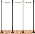 Premium String Light Poles - 4 Pack - Extends to 10 Feet – Deck Mount (Wood/Concrete)