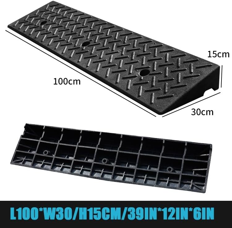 Wheelchair Threshold Ramp, Rubber Ramp for Doorways, 2' 4' 6' Rise Portable Curb Ramp, Non-Slip Transition Ramps for Indoor Outdoor(100 * 30 * 15cm/39 * 12 * 6in)