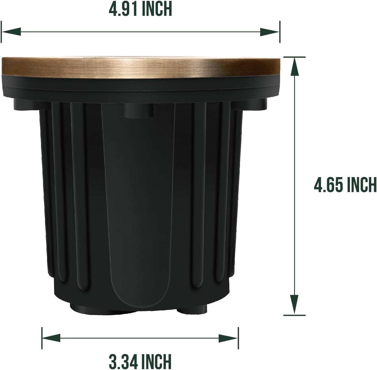 GKOLED 12V LED Brass Well Lights, In Ground Light Outdoor with MR16 Bulb and Swival Base, Low Voltage Landscape Lighting, 5W 410LM 2700K, IP67 Waterproof Up Light for Garden, Open Top, 12 Pack