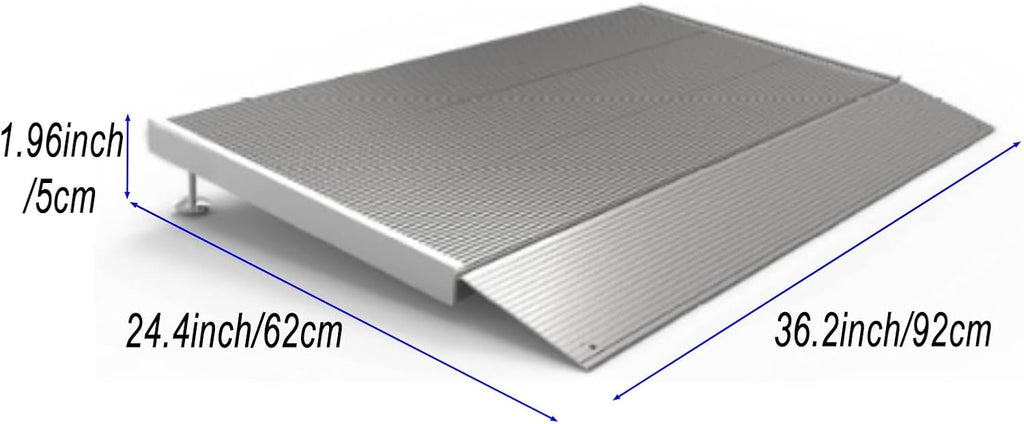 Aluminum Alloy Wheelchair Ramp,Threshold Ramp for Doorways Doorstep 300KG Loading, Capacity Bridge Ramp for Wheelchair Motorbike Bike Stroller(62 x 92x 5cm)