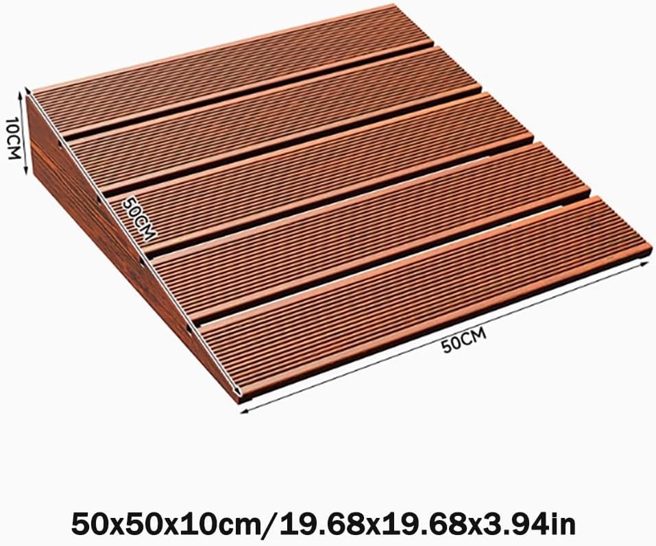 Wooden Threshold Ramp for Home Steps, 6' 7' 8' Rise Curb Ramp Doorway Ramps, Anti-Slip Entry Ramps for Wheelchair Walker Cart Scooter(50x50x10cm/19.68x19.68x3.94in)