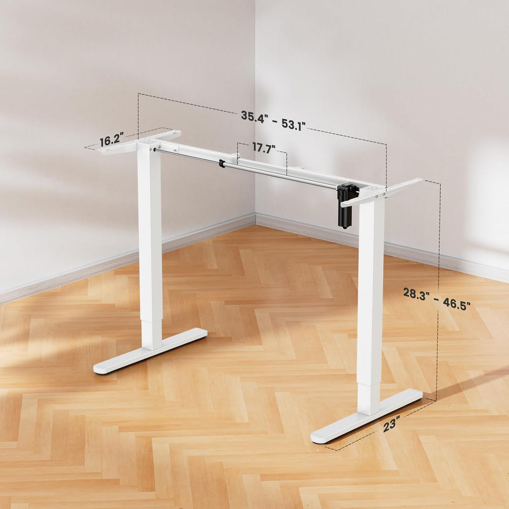 ErGear Electric Standing Desk Legs, 4 Memory Height Settings Height Adjustable Desk Frame, Sit Stand Table Legs Up to 47.2', Ergonomic Stand up Converter Base Workstation, White Frame Only