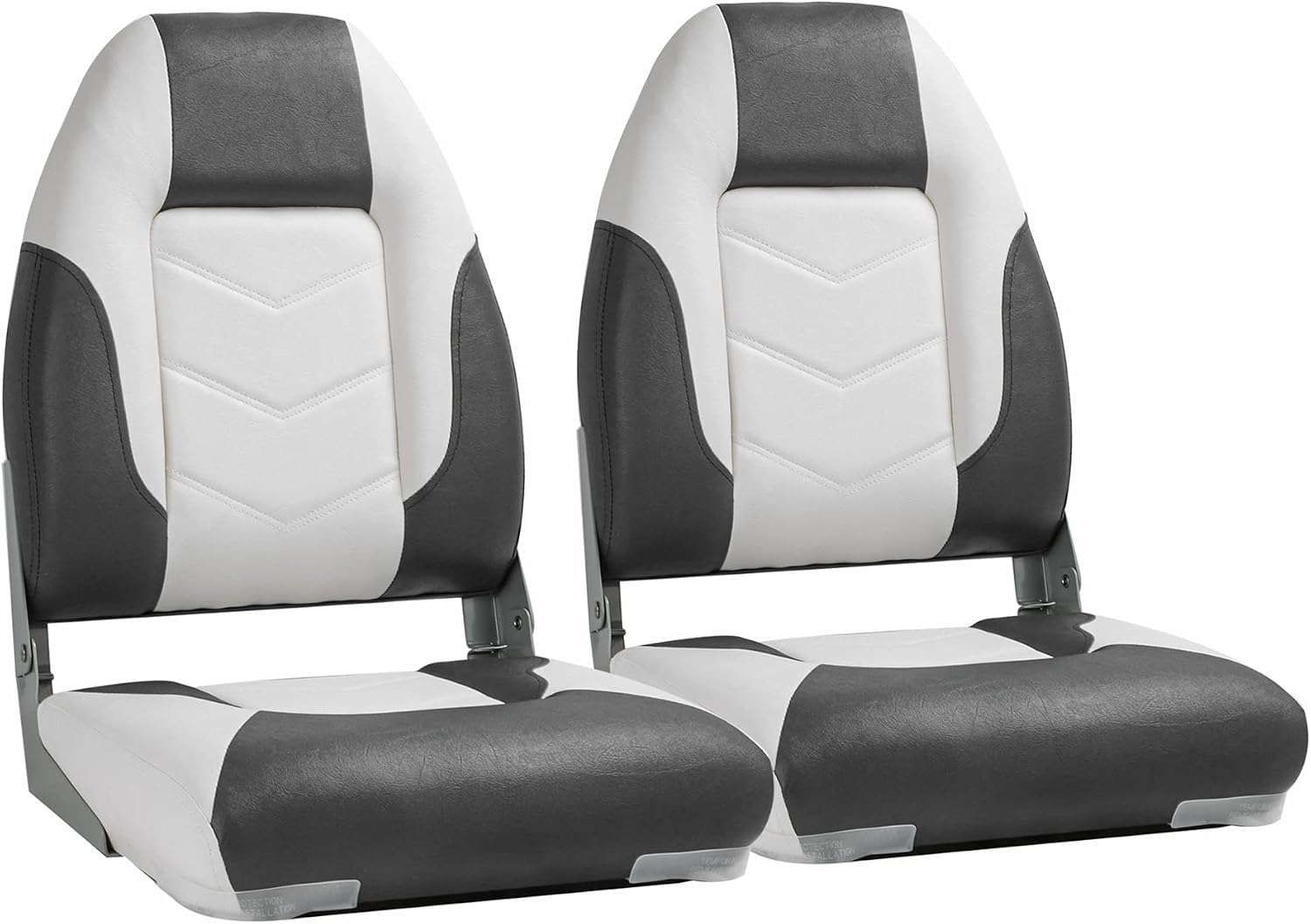 NORTHCAPTAIN S1 Deluxe A Pair of Marine High Back/Low Back Folding Fishing Boat Seat for Fishing, Bass/Jon/Pontoon Boat Chairs, 4 Mounting Screws Included