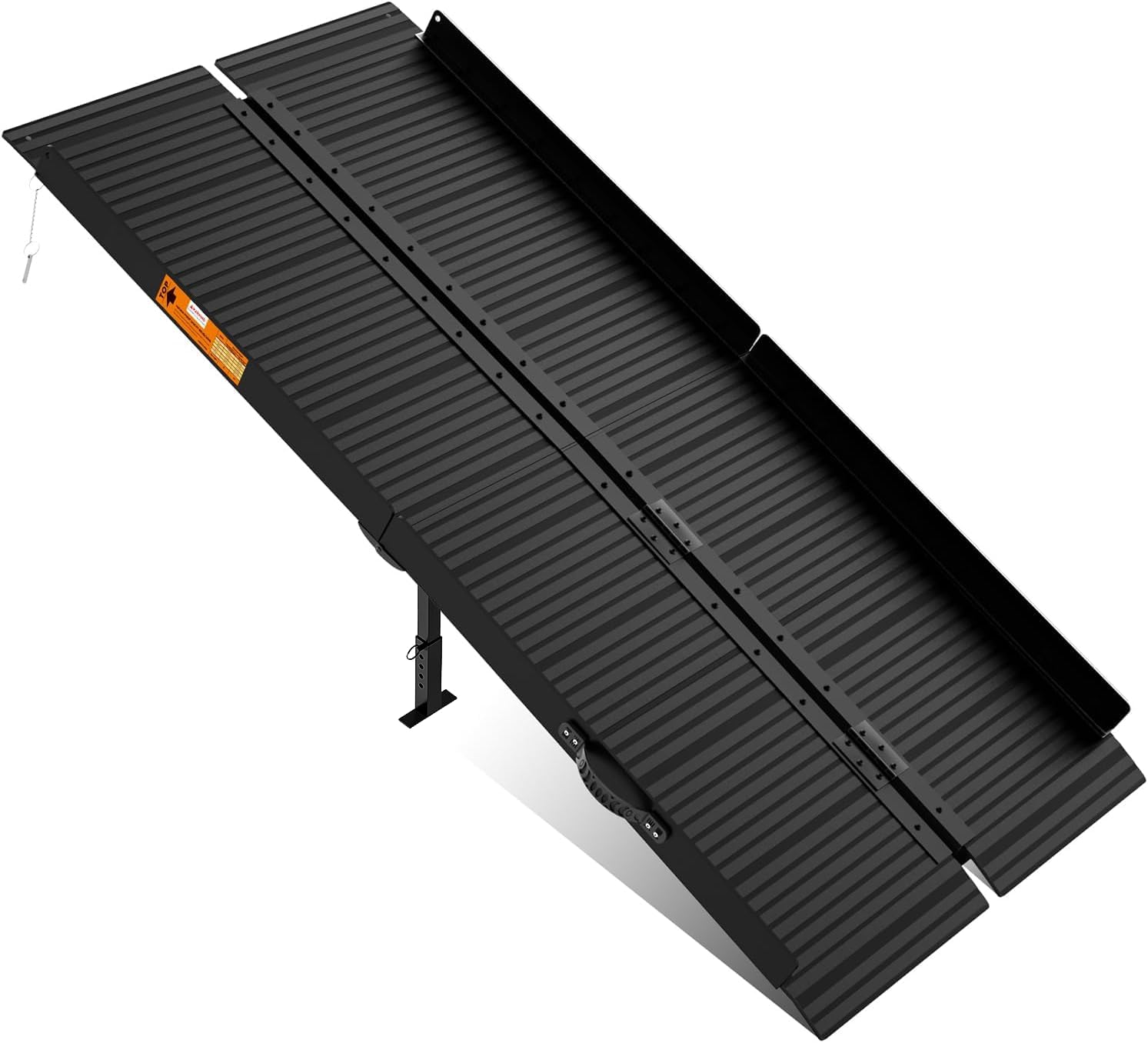 Black Aluminum Ramp 6FT with Sopport Legs, with Non-Slip Surface Wheelchair Ramp, Folding Portable Wheelchair Ramps for Home Steps,Scooter Ramp for Car, Stairs, Doorways, 800 LBS Weight Capacity