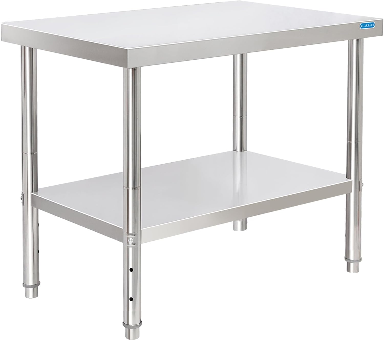 KUARBARR Stainless Steel Table for Prep & Work with Undershelf 24 x 36 Inches NSF Metal Commercial Kitchen Prep Table with Adjustable Under Shelf Worktable for Restaurant Home Outdoor