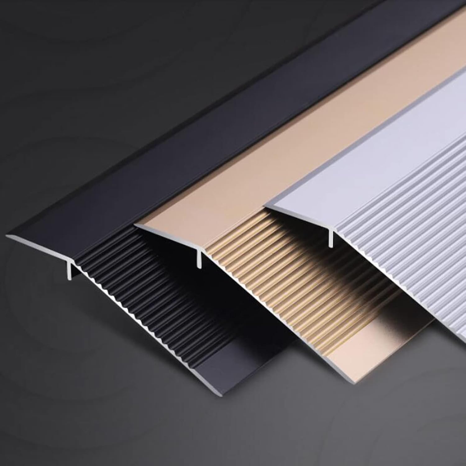 Floor Transition Strip for Gap, Adhesive Floor Transition Strips Extra Wide 10cm/4', Hard Wood Floor Edge Trim Metal Aluminum, Anti Skid Doorway Flooring Reducer, Easy to Install ( Color : #3 , Size :