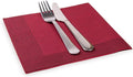 Restaurantware Luxenap 15.75 Inch Disposable Napkins 600 Soft Linen Like Napkins - Absorbent Air Laid Bordeaux With Black Threads Paper Cloth Like Napkins Pre-folded For Dinner Party Guests