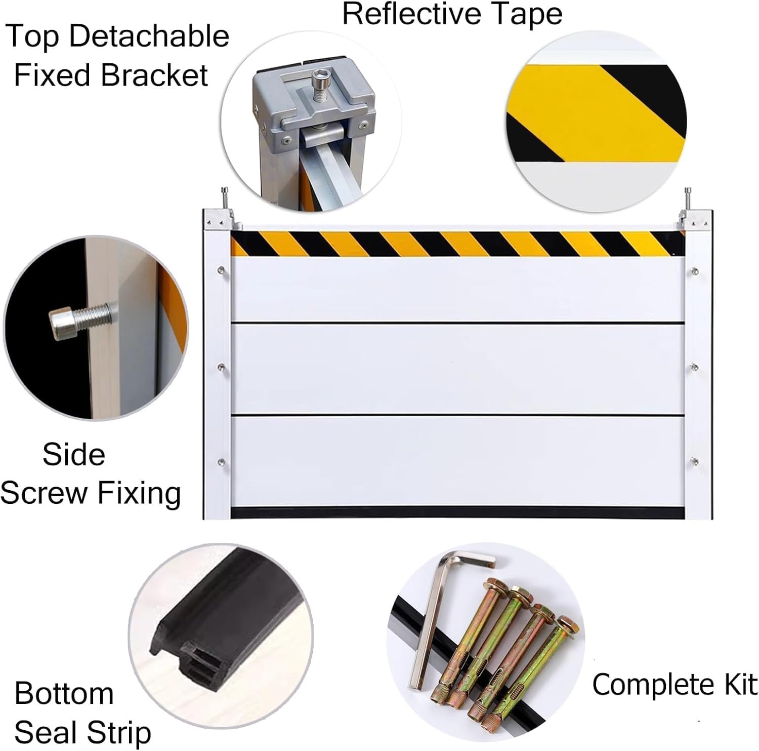 Heavy Duty Gate Flood Control Barrier Protection, Commercial Temporary Water Stopper Dams Customizable Size for Home Exterior/Warehouse/Garage Door/Basement D(Size:L 1.5ft(46cm),Color:H 24in(60cm))