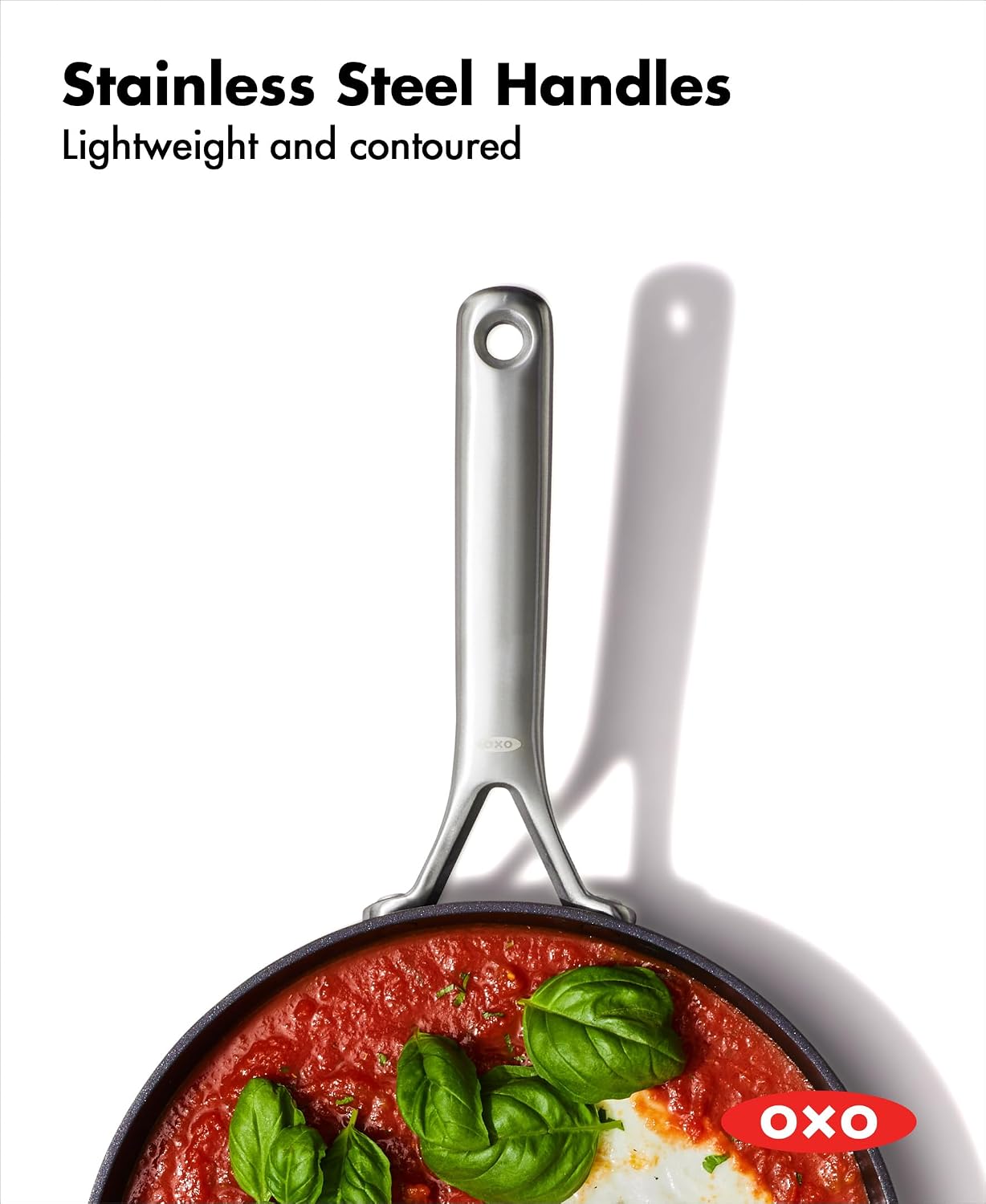 OXO Professional 5 Piece Cookware Pots and Pans Set, Hard Anodized Ceramic Nonstick PFAS-Free, Stainless Steel Handles, Induction Suitable, Diamond Reinforced Coating, Dishwasher and Oven Safe, Black