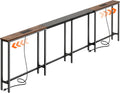 Huuger Narrow Sofa Table with 2 Power Outlets, 110.2-157.5 Inch Adjustable Length, Behind the Couch Table with USB-C Port, Long Entryway Console Table, Anti-tip Kit, for Living Room, Rustic Brown