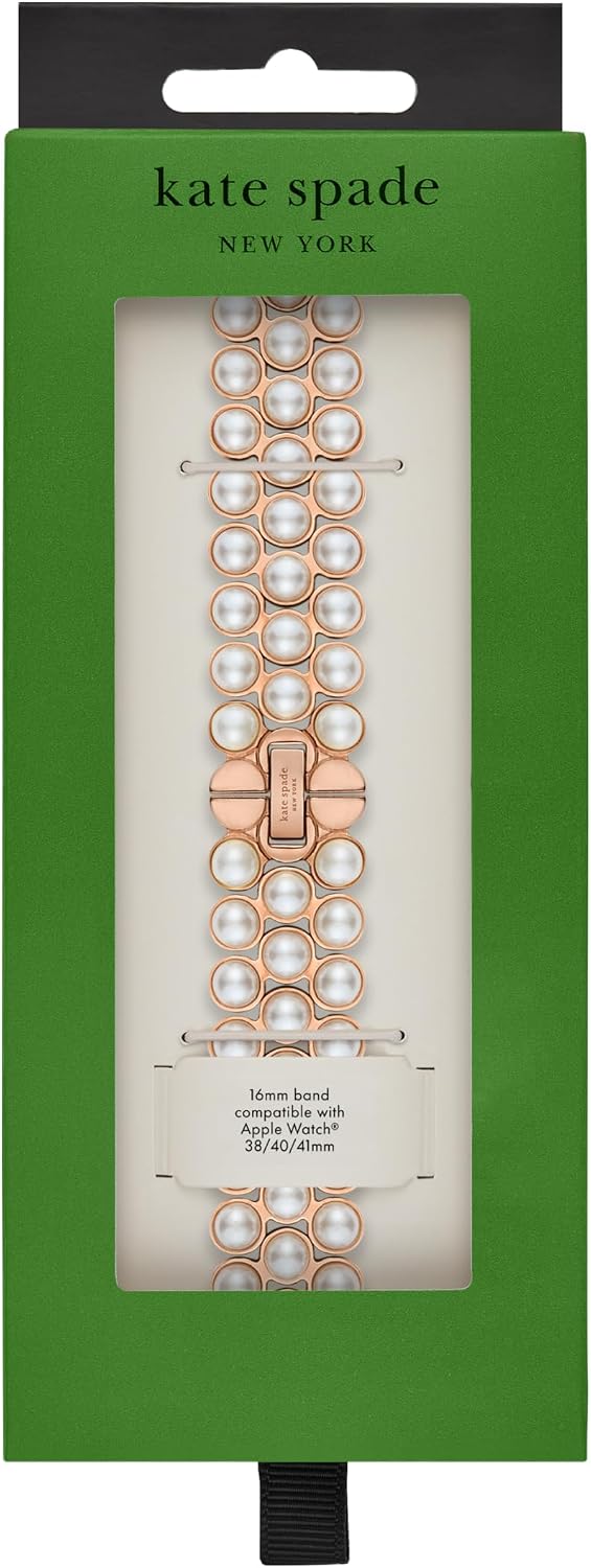 kate spade new york Designer Interchangeable Stainless Steel Band Compatible with Your 38/40/41mm Apple Watch Series 9/8/7/6/5/4/3/2/1/SE