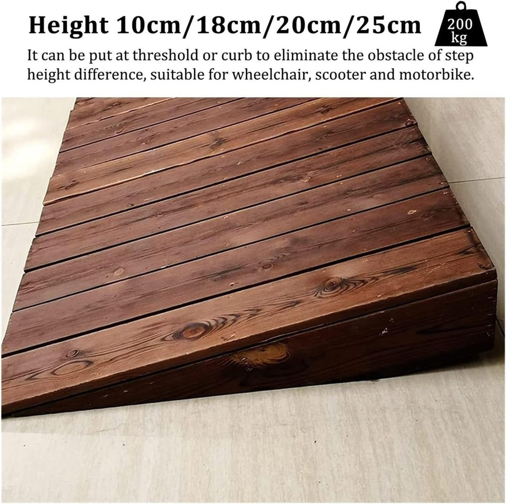 Wooden Threshold Ramp, 4/7/8/10 Inch Rise Non-Slip Loading Ramp for Wheelchair/Bike/Scooter, Portable Curb Ramp for Steps/Car/Doorway(35.4x27.6x7.1in)