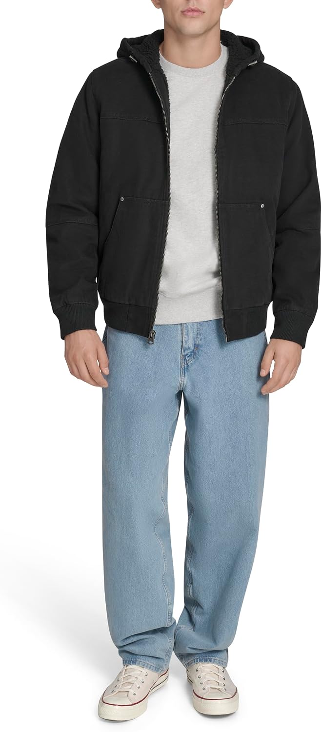 Levi's Men's Workwear Cotton Canvas Hooded Bomber Jacket