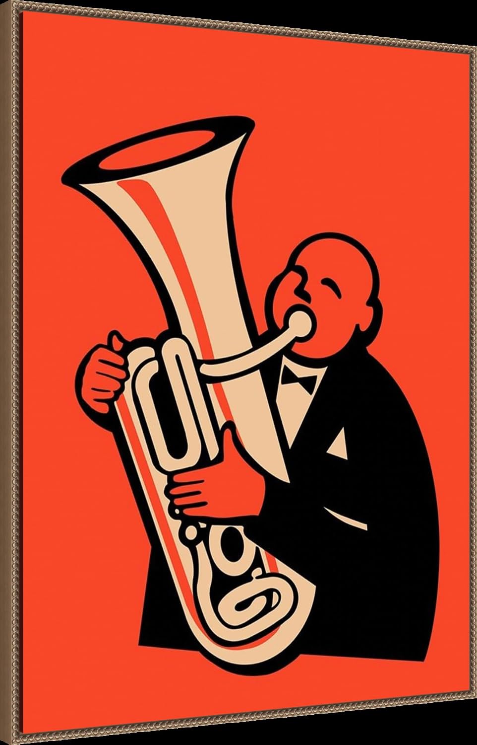Amanti Art Framed Canvas Wall Art 42x32 The Tuba by Mark Rogan, Framed Wall Art Canvas, Music Artwork, Traditional Decor, Oversize Poster Painting for Living Room, Bedroom, Bathroom, Kitchen, Office
