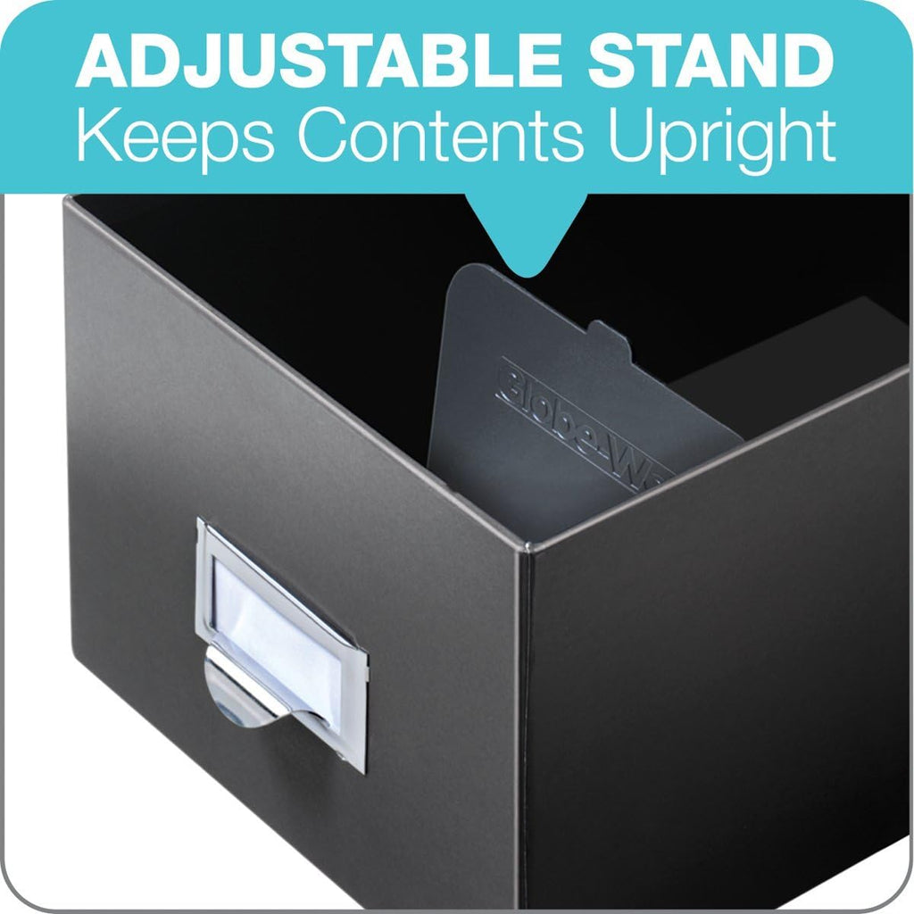 Globe-Weis/Pendaflex Fiberboard Index Card Storage Box,3 x 5 Inches,Solid Black (3X5BLA),(Pack of 6)