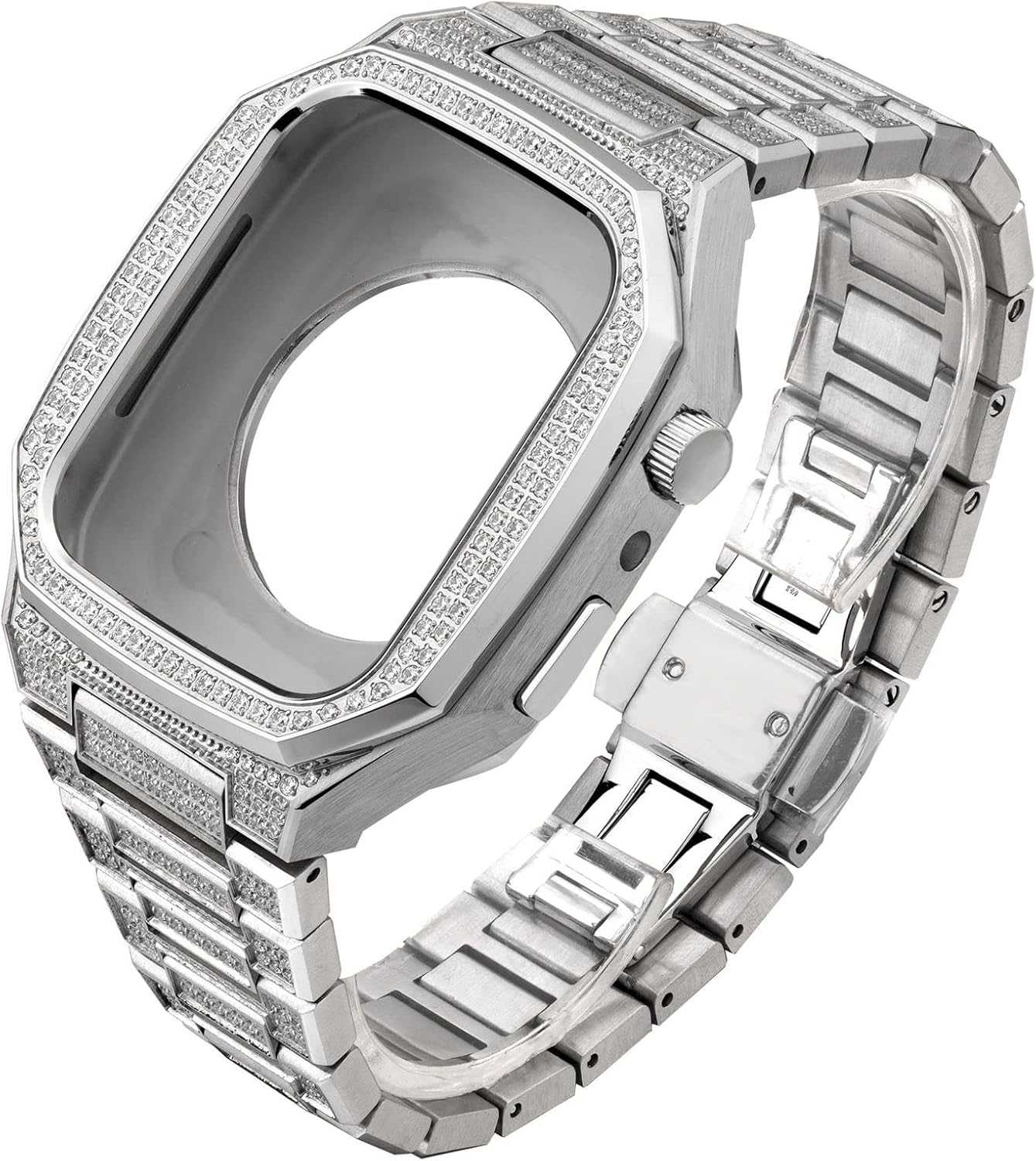 Luxury Stainless Steel Protective Watch Case Strap Band Bracelet Combo，For Apple Watch Series 9 8 7 6 5 4 SE 44mm 45mm Band Upgrade Replace Strap Accessories