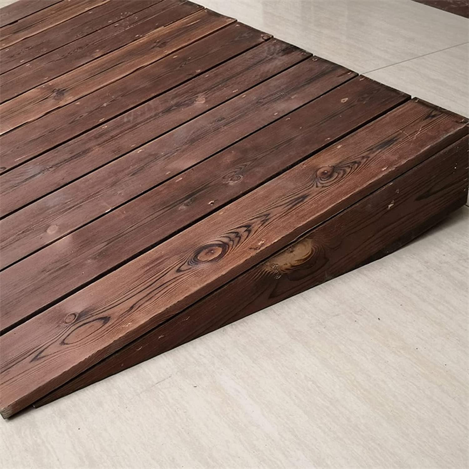 Wooden Threshold Ramps for Doorways, 4inch/7inch/8inch Rise Porch Wheelchair Ramps, Non Slip Portable Home Entry Ramps (Size : 90x70x18cm)