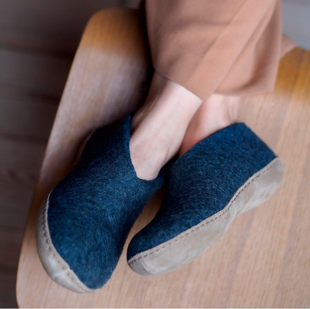 Glerups 100% quality wool mix Shoe Slipper with leather sole - Unisex