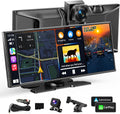 Largest 11.5' Portable Carplay Screen for Car, 4K Wireless Car Play & Android Auto, Upgrade Touchscreen with Dash Cam, App Control/Loop Recording/Backup Camera/Mirror Link/GPS/FM for All Vehicles