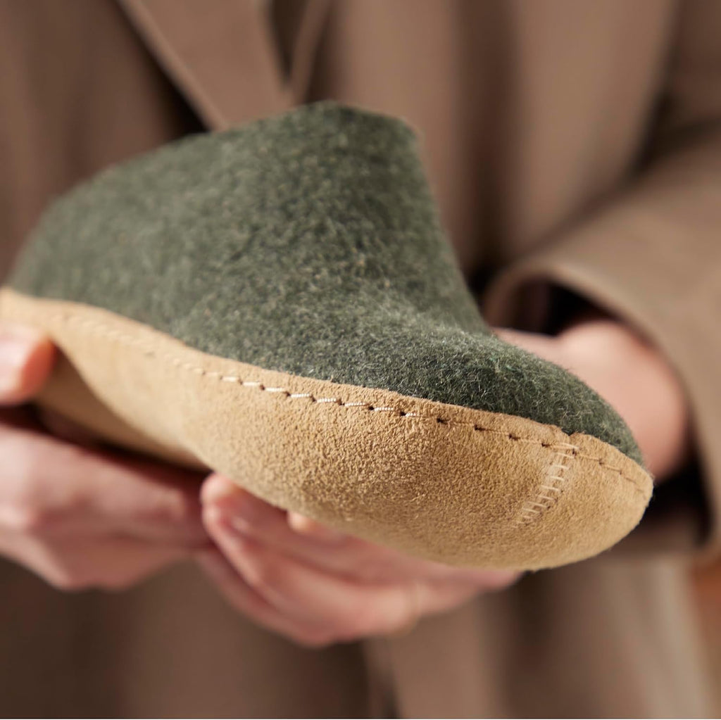 Glerups 100% quality wool mix Slipper with leather sole - Unisex Slip-on