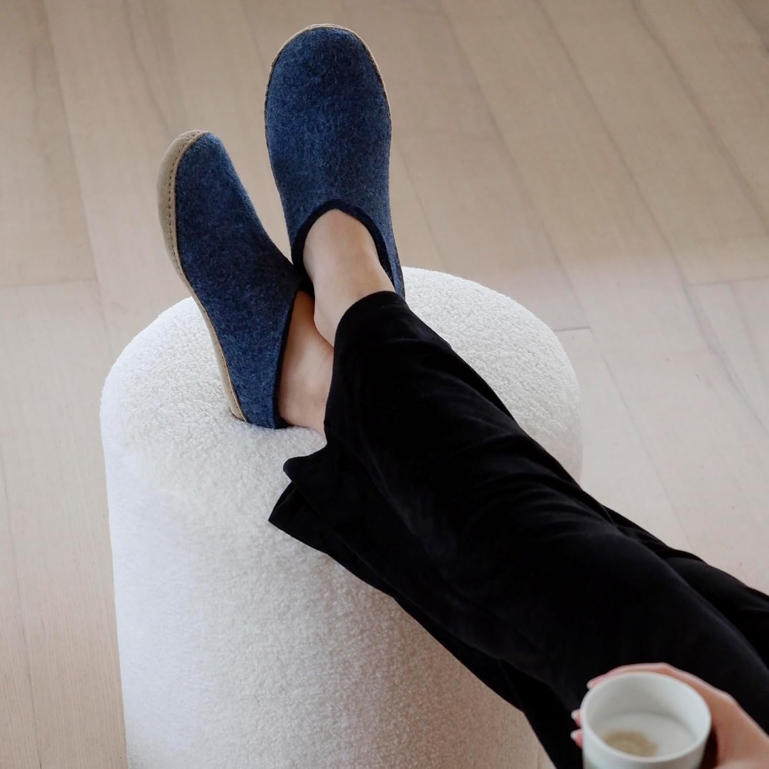 Glerups 100% quality wool mix Slipper with leather sole - Unisex Slip-on