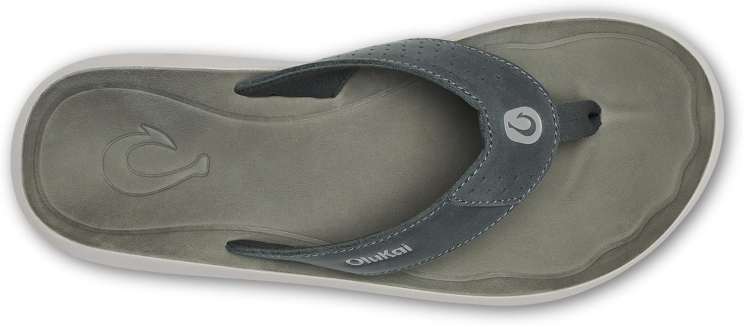 OLUKAI Pili Men's Leather Sandals, Sleek & Versatile Design, Comfortable & Waterproof Straps, Arch Support & Everyday Wear