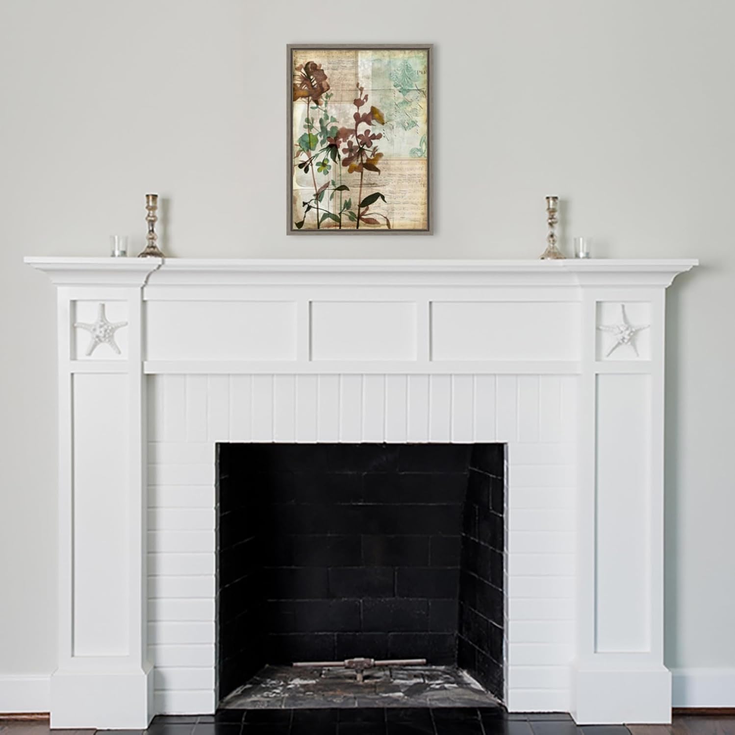 Amanti Art Framed Canvas Wall Art 24x18 Music Box Floral I by Jennifer Goldberger, Framed Wall Art Canvas, Flowers Artwork, Country Rustic Decor, Medium Poster Painting for Living Room, Bedroom,