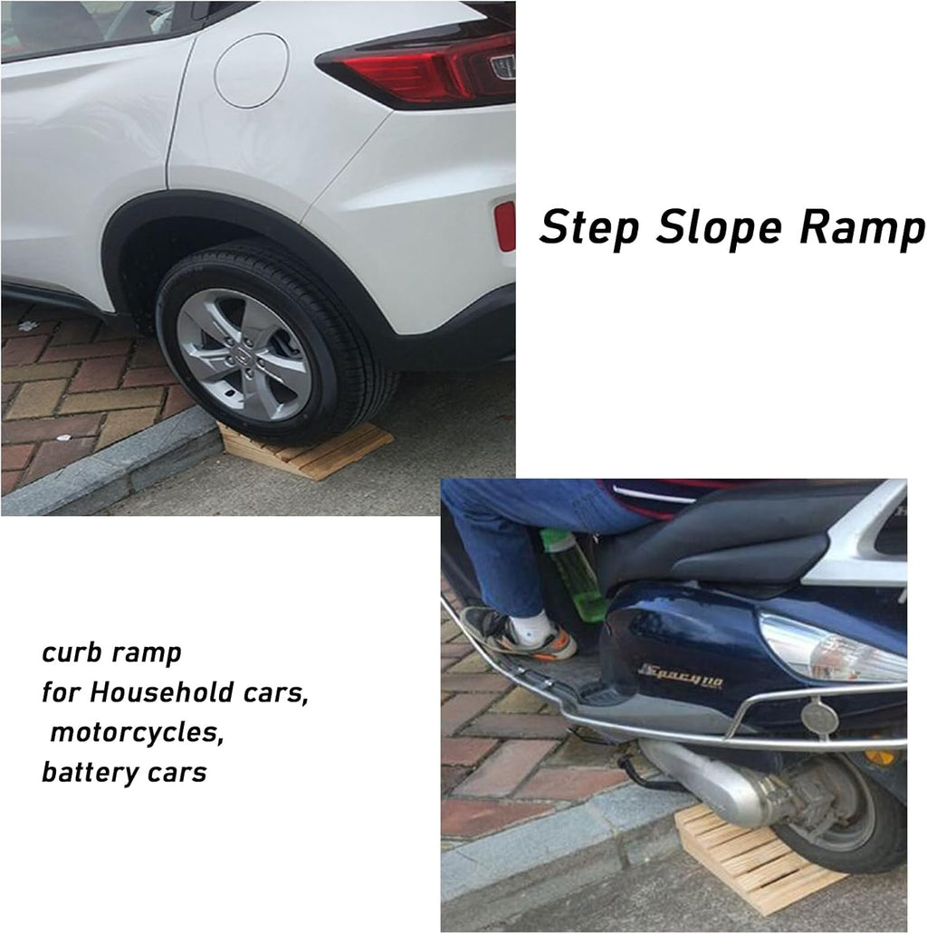 ZENSTE Solid Wood Portable Mobile Lightweight Wooden Threshold Ramps, 300Kg Capacity Wheelchair Ramp for Home Steps, Scooter Ramp for Car, Doorways, Curbs, Stairs, Indoor/Outdoor