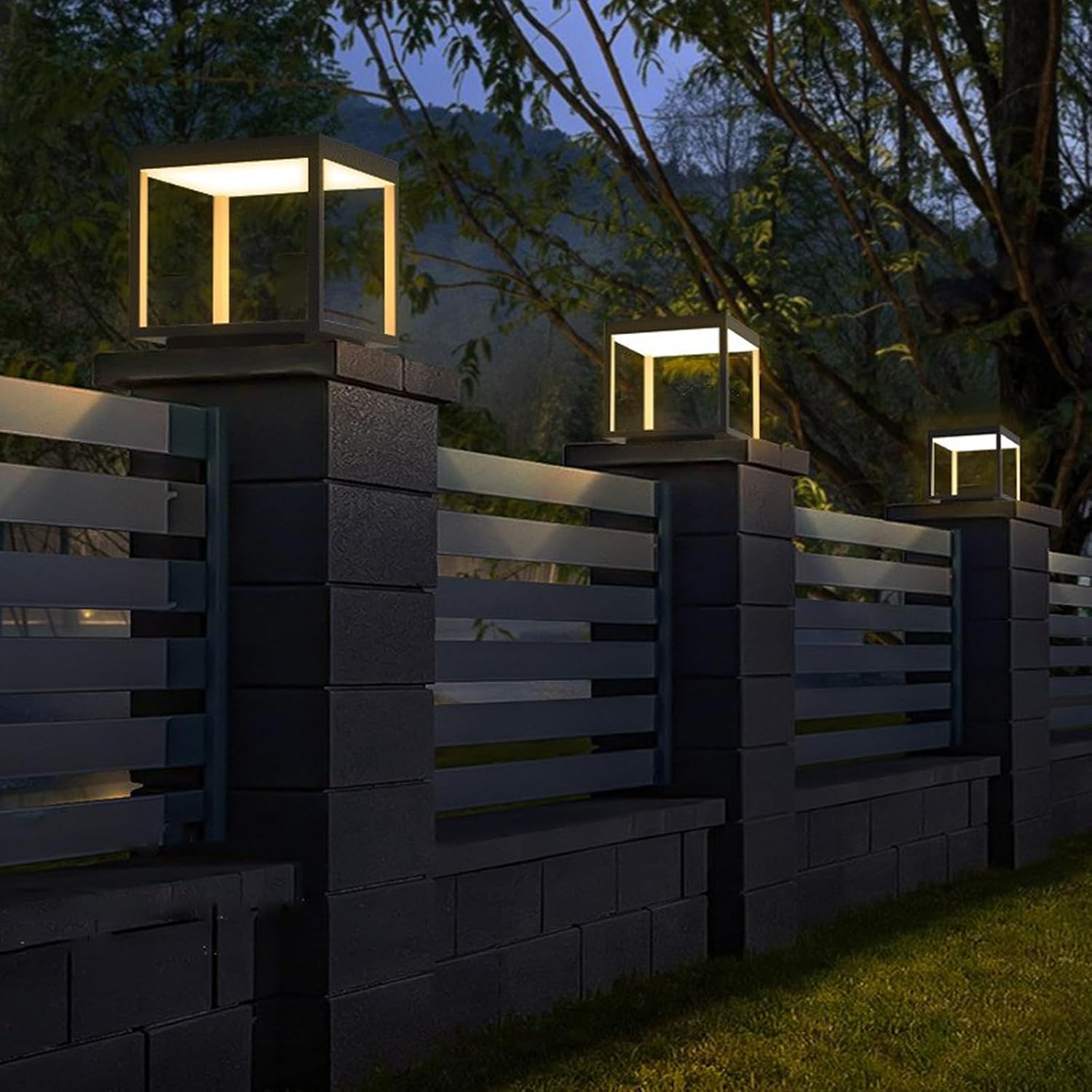 Stainless Steel Outdoor Post Lights 10X10,12V&110-240V Hard Wired Light,Outdoor lamp Post,Deck Decorations,Column Lights,Modern Waterproof Light for Landscape Garden Access Deck Garden Patio Wall