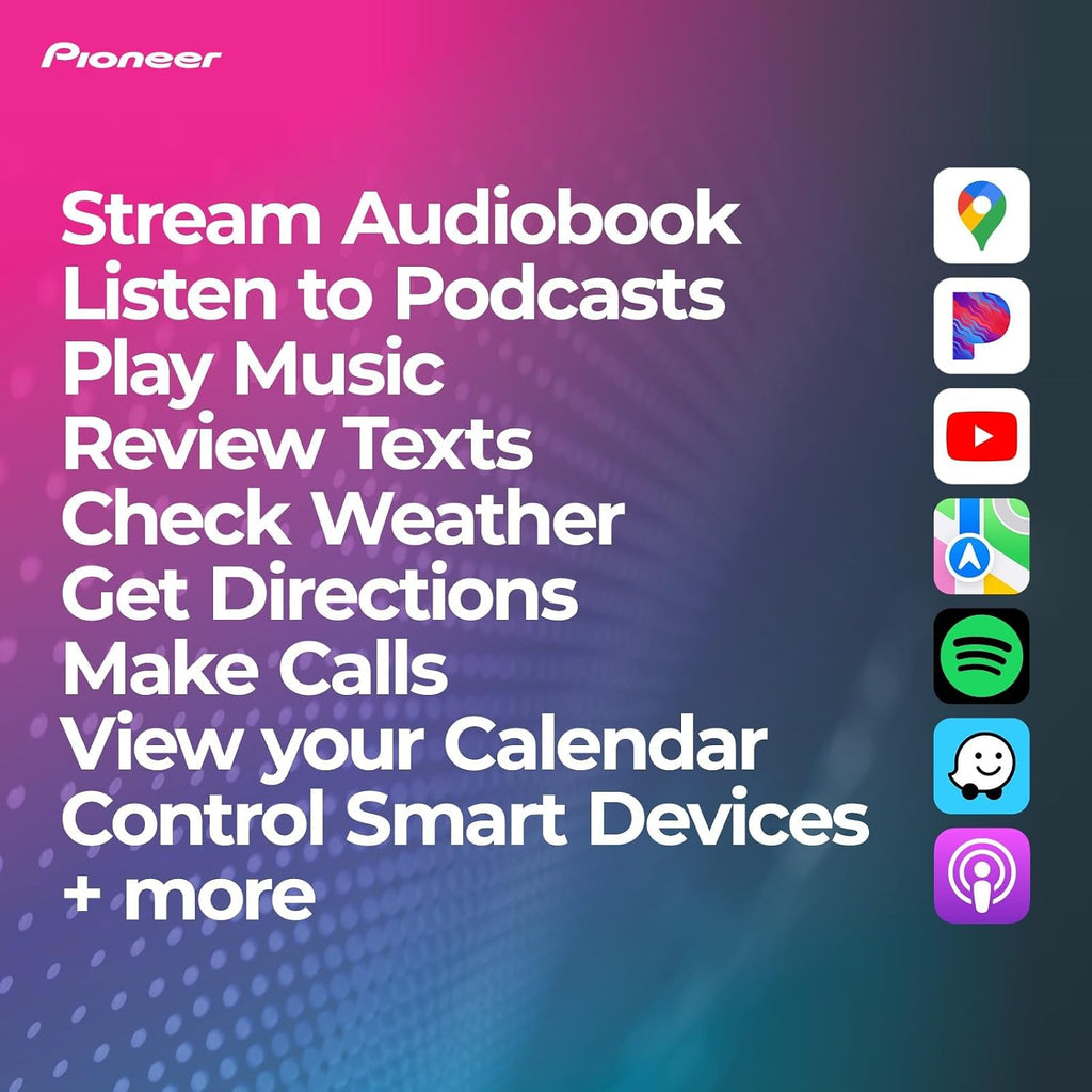 Pioneer DMH-WT3800NEX 9' Capacitive Touchscreen, Floating Display – Wireless & Wired Apple CarPlay & Android Auto, Amazon Alexa, Bluetooth, FLAC, Backup Camera, HD Radio