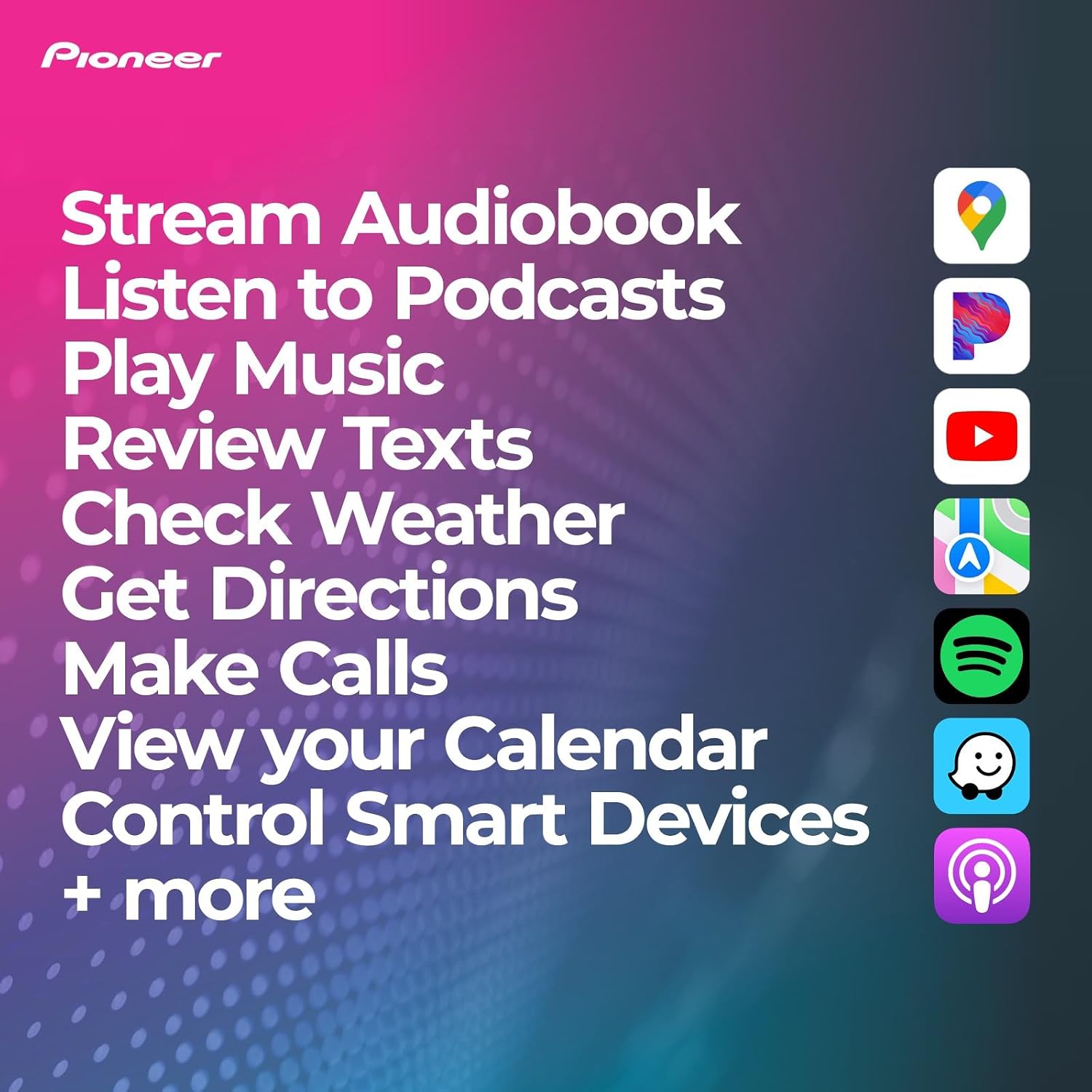 Pioneer DMH-WT3800NEX 9' Capacitive Touchscreen, Floating Display – Wireless & Wired Apple CarPlay & Android Auto, Amazon Alexa, Bluetooth, FLAC, Backup Camera, HD Radio
