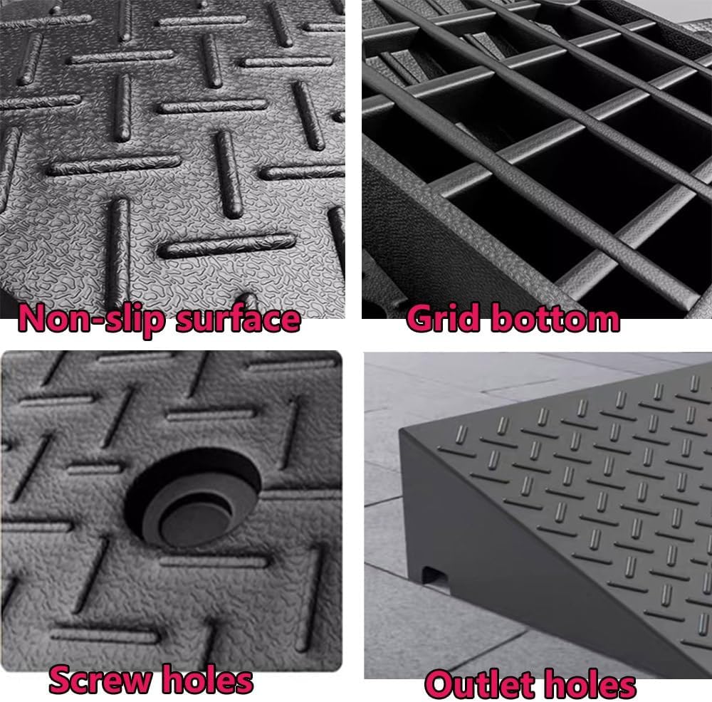 Wheelchair ramp, 2' 8' Rise Non-Slip Wheelchair Threshold Ramp Heavy Duty Driveway Ramps For Doorway Sidewalk Garage(H 15 CM/6')