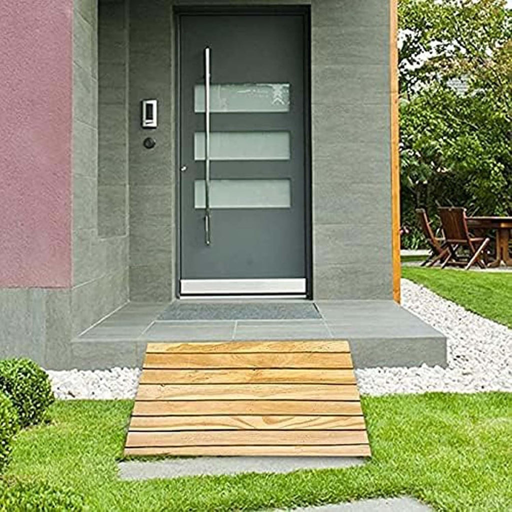 Handicap Ramps Portable Curb Ramps Wheelchairs Threshold Ramps for Doorways Heavy Duty Wood Entry Transition Ramp for Walkers Motorcycle Slip-Resistant