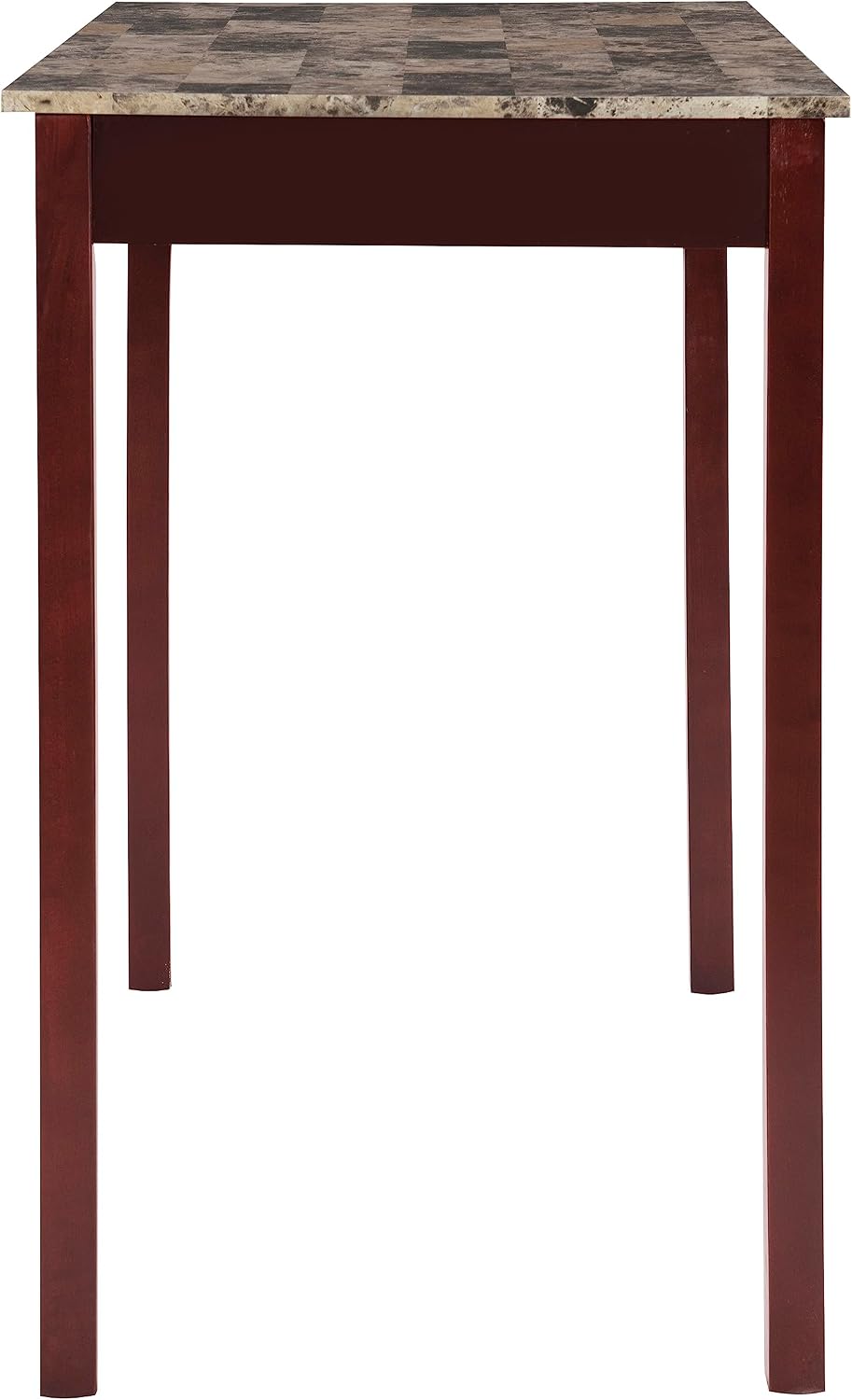 Linon Brown 3-Piece Table Faux Marble Tavern Set, 42' w x 22.25' d x 36' h