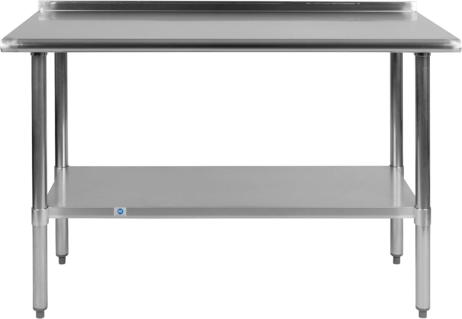 Flash Furniture Rawcliffe Stainless Steel 18 Gauge Prep and Work Table with 1.5' Backsplash and Undershelf - NSF Certified - 48'W x 24'D x 36'H