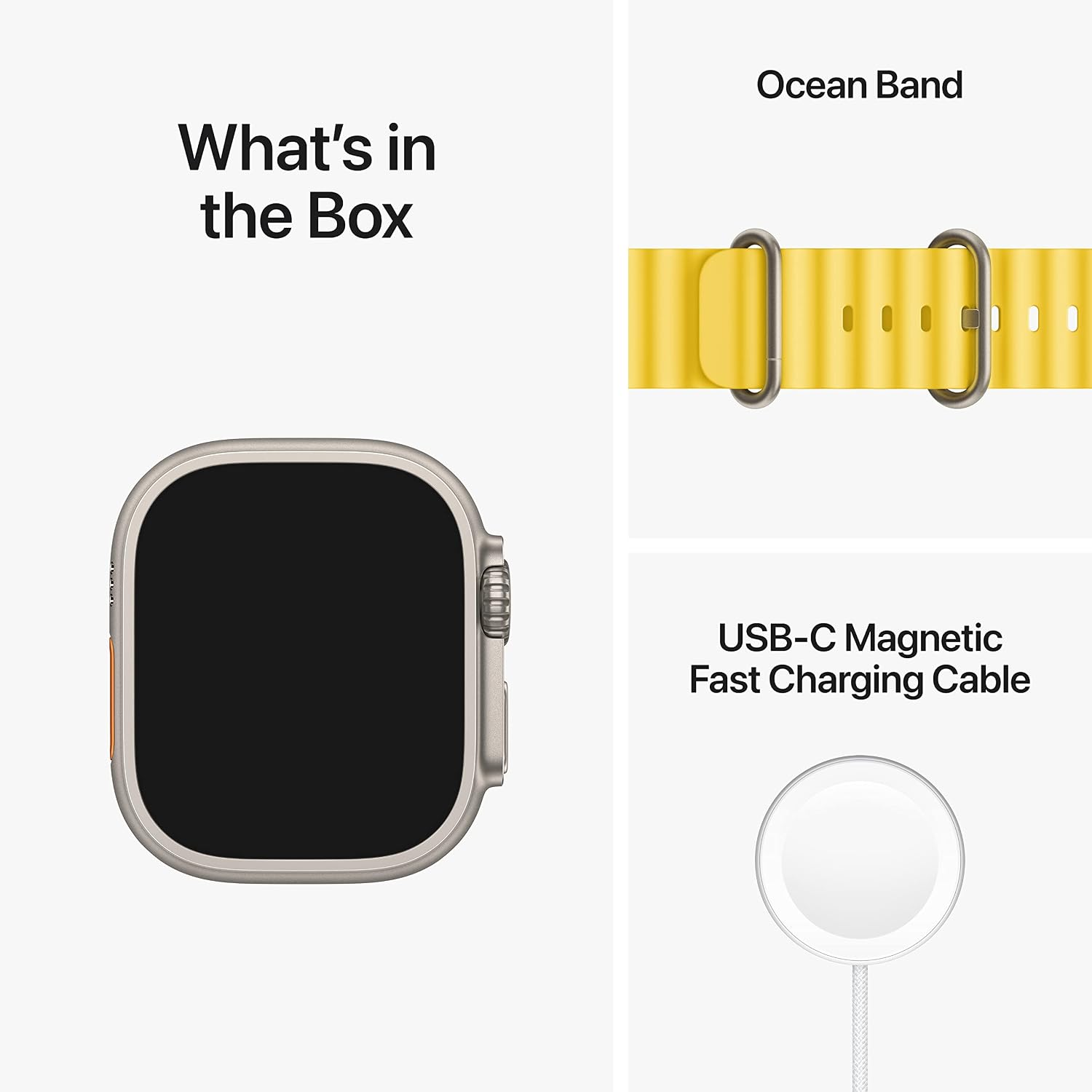 Apple Watch Ultra [GPS + Cellular 49mm] Titanium Case with Yellow Ocean Band, One Size (Renewed Premium)