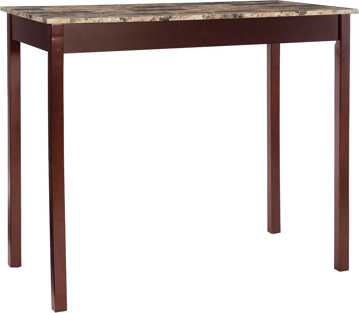 Linon Brown 3-Piece Table Faux Marble Tavern Set, 42' w x 22.25' d x 36' h