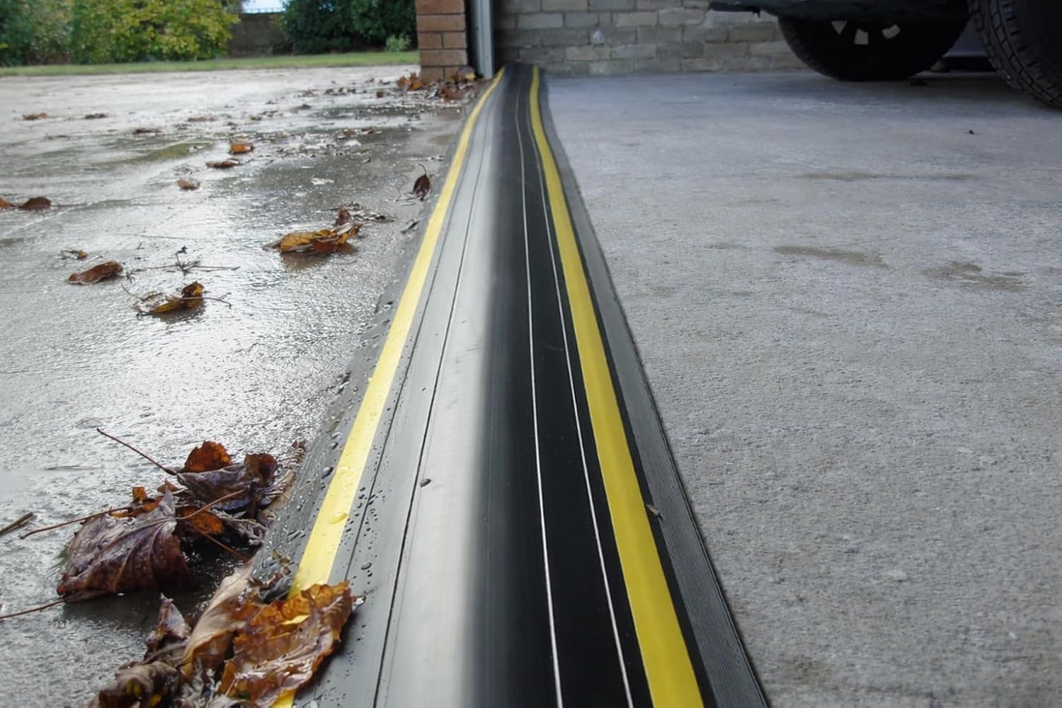 2' High Garage Door Flood Barrier Threshold Seal Kit 'GARADAM' (8'3') | Flexible PVC | Complete Kit Includes 2 Adhesives | GaraDry
