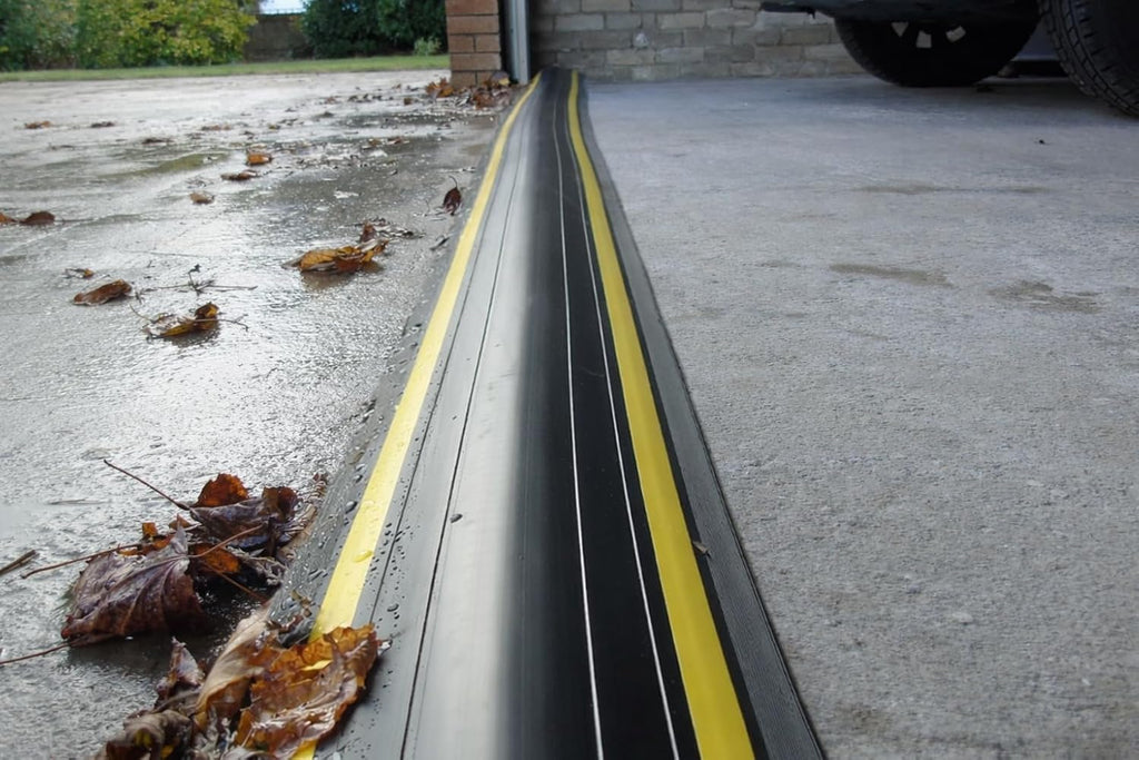 2' High Garage Door Flood Barrier Threshold Seal Kit 'GARADAM' (16'3') | Flexible PVC | Complete Kit Includes 3 Adhesives | GaraDry