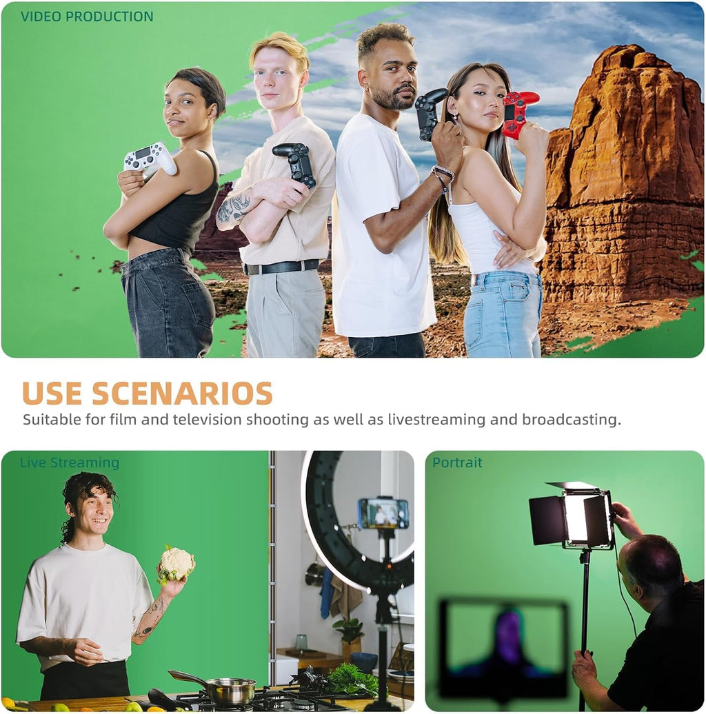 7.87ft x 13.12ft Large Green Screen Backdrop with Stand, Foldable Frame for Group Photo Backdrop, YouTube Creators, Streamers, Studio Photography, Video Shooting, Live Streaming & Gaming